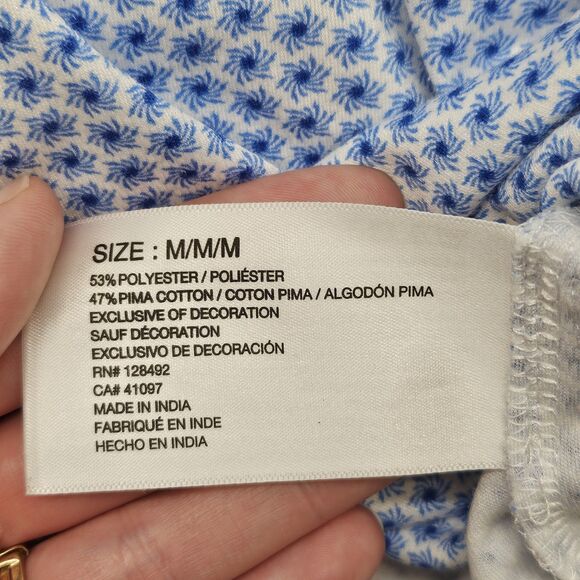 Greg Norman Polo Shirt Mens Medium Blue Golf Activewear Fishing Beach Shark - Picture 5 of 8